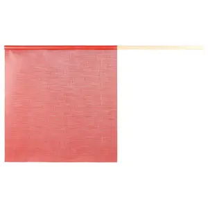 Warning Flag with Vinyl Mesh - Red, with Dowel Main Image