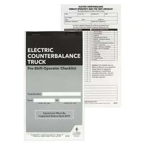 Electric Counterbalance Forklift Pre-Shift Inspection Checklist - Book Format, 2-Ply, Carbonless, 4-1/4" W x 7-3/4" L Main Image