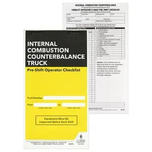 Internal Combustion Counterbalance Forklift Pre-Shift Inspection Checklist - Book Format, 2-Ply, Carbonless, 4-1/4" W x 7-3/4" L Main Image