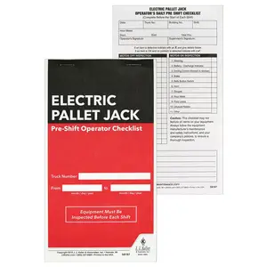 Electric Pallet Jack Pre-Shift Inspection Checklist - Book Format, 2-Ply, Carbonless, 4-1/4" W x 7-3/4" L Main Image
