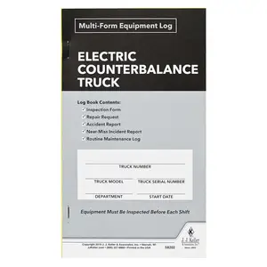 Electric Counterbalance Multiform Forklift Inspection Logbook - 2-Ply, Carbonless, 4-1/2" W x 7-3/4" L Main Image