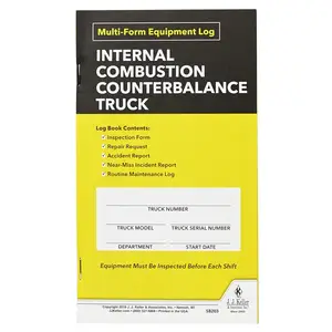 Internal Combustion Counterbalance Multiform Forklift Inspection Logbook - Book Format, 2-Ply, Carbonless, 4-1/2" W x 7-3/4" L Main Image