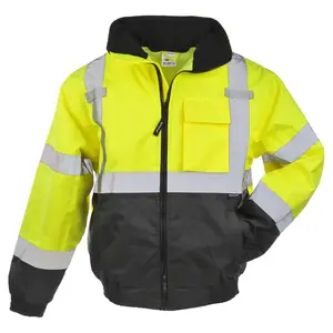 J. J. Keller® SAFEGEAR® Bomber Jacket Type R Class 3 - 2X-Large, Lime Green Main Image
