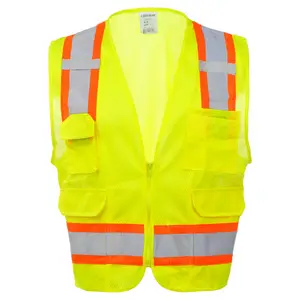 J. J. Keller® SAFEGEAR® Surveyor Vest Type R Class 2 - S/M, Lime Green Main Image