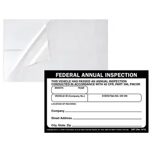 Record of Annual Inspection Decal & Clear Decal Overlay Main Image