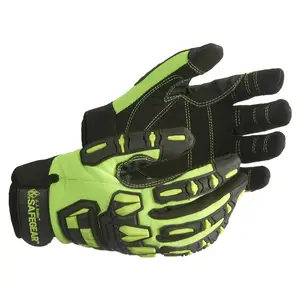 J. J. Keller® SAFEGEAR® Mechanics Impact Reducing Gloves - X-Large, Lime/Black, 1 Pair Main Image