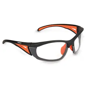 J. J. Keller® SAFEGEAR® Safety Glasses - Black and Orange Frame, Clear Lens Main Image