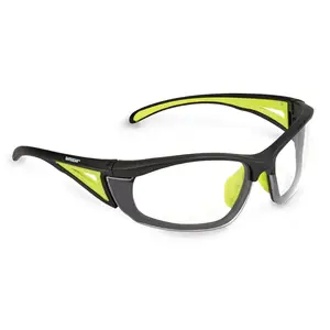J. J. Keller® SAFEGEAR® Safety Glasses - Black and Lime Frame, Clear Lens Main Image