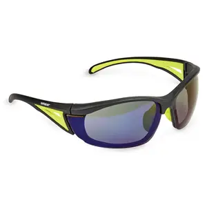 J. J. Keller® SAFEGEAR® Safety Glasses - Black and Lime Frame, Black Mirror Indoor/Outdoor Lens Main Image