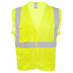 J. J. Keller® SAFEGEAR® Safety Vest Type R Class 2 - Hook & Loop Closure with Vertical Reflective Tape - S/M, Lime Green Main Image