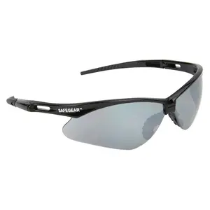 J. J. Keller® SAFEGEAR® Safety Glasses with Black Frames - Black Frame, Mirror Smoke Lens Main Image