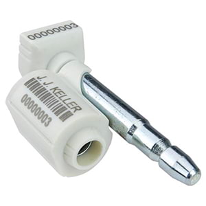 J. J. Keller® Uncoated Pin Bolt Seal - Model #: HBSUP8 - Stock, White Main Image