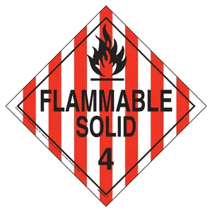 Division 4.1 Flammable Solid Placard - Worded - 176 lb Polycoated Tagboard Main Image