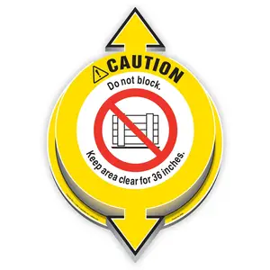 Caution: Do Not Block; Keep Area Clear For 36 Inches 3D Floor Decal Main Image