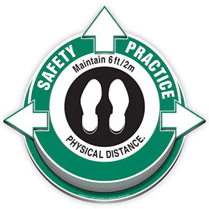 Safety Practice: Maintain 6ft/2m Physical Distance 3D Floor Decal Main Image