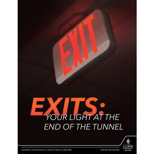 Exits: Your Light At The End Of The Tunnel - Workplace Safety Training Poster