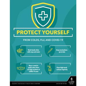 Protect Yourself From Colds, Flu, and Covid-19 - Health & Wellness Awareness Poster
