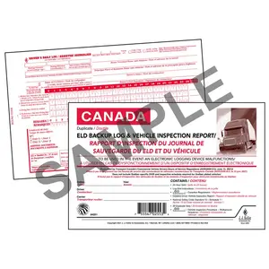 Canadian Bilingual ELD Backup Log with DVIR - Stock, Book Format, 2-Ply, Carbonless, 8-1/2" W x 5-1/2" L Main Image