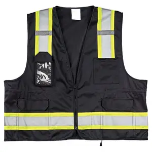 J. J. Keller® SAFEGEAR® Colored Safety Vest - Zipper Closure - 2XL/3XL, Black Main Image