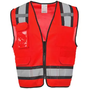 J. J. Keller® SAFEGEAR® Colored Safety Vest - Zipper Closure - S/M, Red Main Image