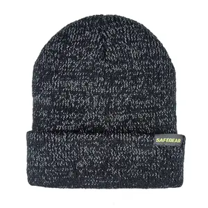 J. J. Keller® SAFEGEAR® Reflective Knit Winter Hat - Black Main Image
