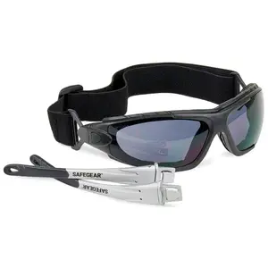 J. J. Keller® SAFEGEAR® Safety Glasses with Inner Gasket - Black Frame, Smoke Lens Main Image