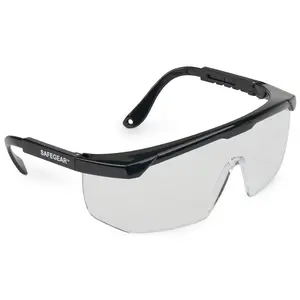 J. J. Keller® SAFEGEAR® Safety Glasses with Side Protection - Black Frame, Clear Lens Main Image