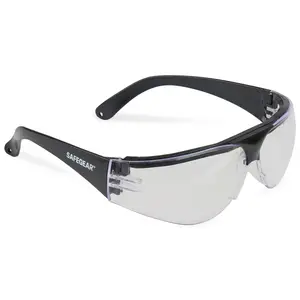 J. J. Keller® SAFEGEAR® Brow Protection Safety Glasses - Black Frame, Clear Lens Main Image