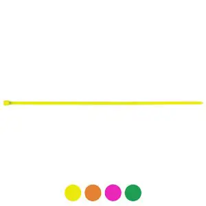 Fluorescent Colored Nylon Standard-Duty Zip Ties - 11" Long, Yellow Main Image