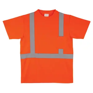 J. J. Keller® SAFEGEAR® Hi-Vis T-Shirt With Pocket, Type R Class 2 - X-Large, Orange Main Image