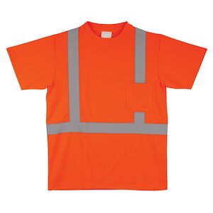 J. J. Keller® SAFEGEAR® Hi-Vis T-Shirt With Pocket, Type R Class 2 - 2X-Large, Orange Main Image