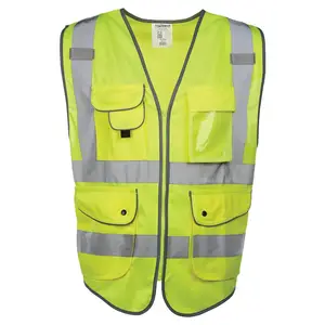 J. J. Keller® SAFEGEAR® Hi-Vis 9 Pocket Vest Type R Class 2 - Medium, Lime Green Main Image