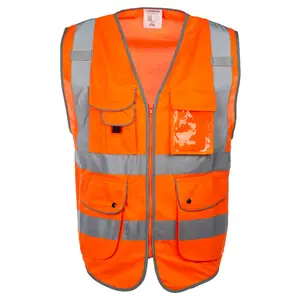 J. J. Keller® SAFEGEAR® Hi-Vis 9 Pocket Vest Type R Class 2 - Medium, Orange Main Image