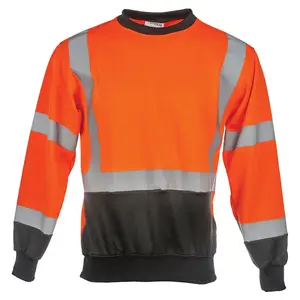 J. J. Keller® SAFEGEAR® Hi-Vis Type R Class 3 Crew Neck Sweatshirt - Medium, Orange Main Image