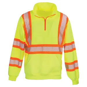 J. J. Keller® SAFEGEAR® Hi-Vis Quarter-Zip Sweatshirt, Type R Class 3 - Medium Main Image