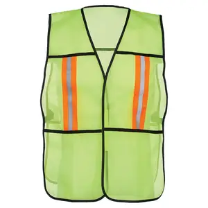 J. J. Keller® SAFEGEAR® Hi-Vis Universal Safety Vest - Hook & Loop Closure - Lime Green Main Image
