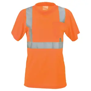 J. J. Keller® SAFEGEAR® Women’s Fit Hi-Vis Type R Class 2 T-Shirt with Pocket - Large, Orange Main Image