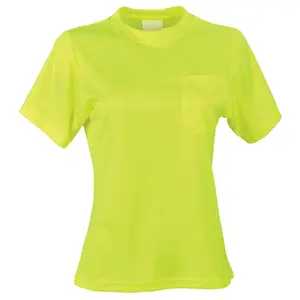 J. J. Keller® SAFEGEAR® Women’s Fit Hi-Vis Non-Certified T-Shirt with Pocket - 3X-Large, Lime Green Main Image