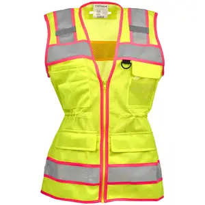 J. J. Keller® SAFEGEAR® Women’s Fit Hi-Vis Lime with Pink Trim Type R Class 2 Safety Vest - Medium Main Image
