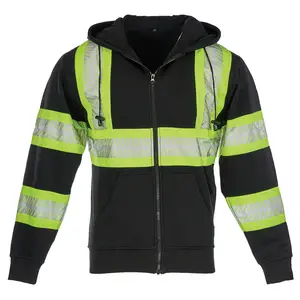 J. J. Keller® SAFEGEAR® Black Zipper Sweatshirt Type O Class 1 and CSA Z96-22 Class 1 Level 2 - Large Main Image