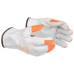 J. J. Keller® SAFEGEAR® Cowhide Leather Driver Gloves with “Watch Your Hands” on Back - Large, 1 Pair Main Image
