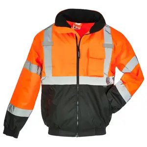 J. J. Keller® SAFEGEAR® Bomber Jacket Type R Class 3 - 4X-Large, Orange Main Image