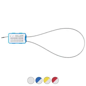 J. J. Keller® 1.5mm Cable Seal, Model #: SCS150P - Barcoded, 14", Blue/White Main Image