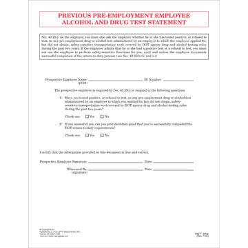 Alcohol and Drug Testing Forms