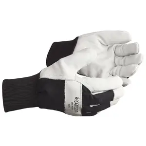 J. J. Keller® SAFEGEAR® Cowhide Leather/Black Twill Rigger Glove with Fleece Lining - Medium Main Image