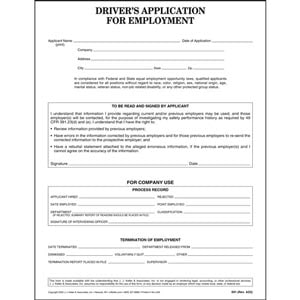 Application Form For Driving Job, Drivers Application For Employment Ada Compliant, Application Form For Driving Job