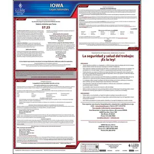 Iowa & Federal Labor Law Posters - State Only Poster, Spanish Main Image