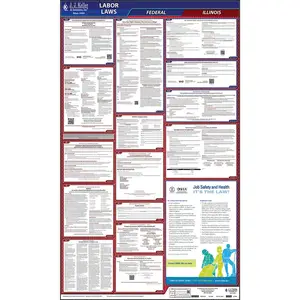 Illinois & Federal Labor Law Posters - All-In-One State & Federal Poster, English Main Image