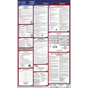 Indiana & Federal Labor Law Posters - All-In-One State & Federal Poster, English Main Image