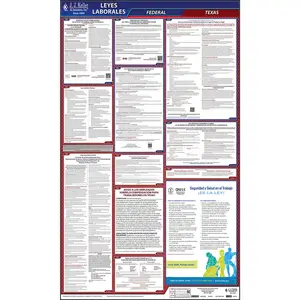 Texas & Federal Labor Law Posters - All-In-One State & Federal Poster, No Workers' Comp, Spanish Main Image